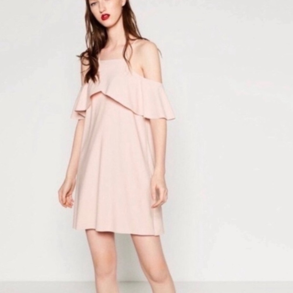 Zara blush pink dress cold shoulder π - Picture 16 of 16